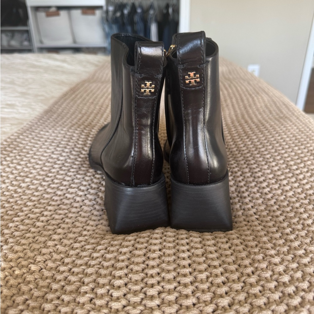 Tory Burch Glossy Black Ankle Booties - Picture 2 of 6